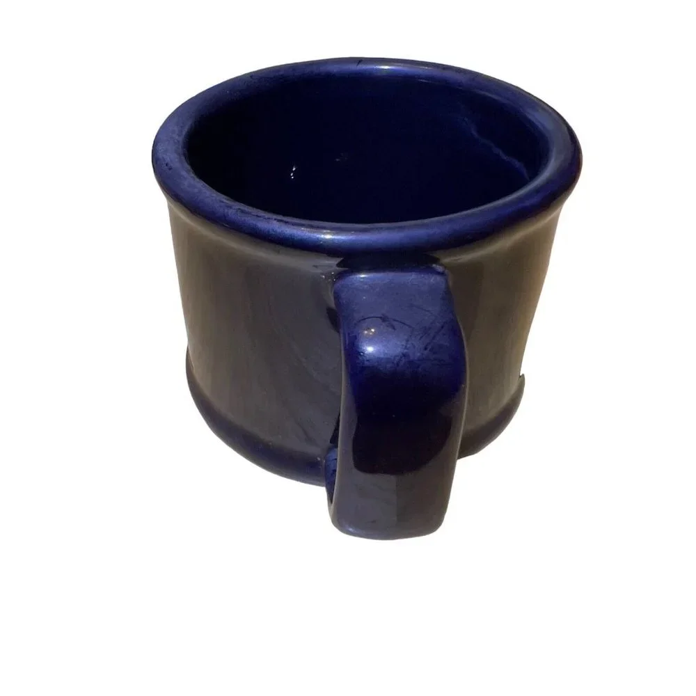 Vintage 1985 Old Spice SHAVING MUG‎ Cobalt Blue Sailboat Handmade Taiwan